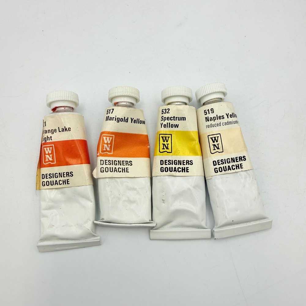 Winsor & Newton Designers Gouache 14ml Paint Set 4 Tubes Yellow Orange Series 1